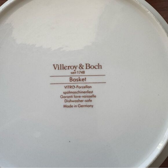 Vintage Villeroy & Boch Fruit Basket Bowl Design with Yellow Rim Made in Germany - Picture 2 of 7
